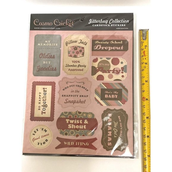 Lot Of 4 Cosmo Cricket Cardstock Stickers Jitterbug, Storybook, Souvenir, Wanted - Picture 2 of 5